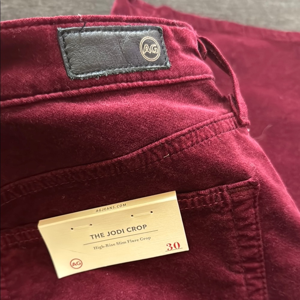 AG Adriano Goldschmied the Jodie Crop velvet pants sz 30 - Picture 13 of 14